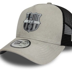 New Era, sapca trucker FC Barcelona faux suede, Gri antracit