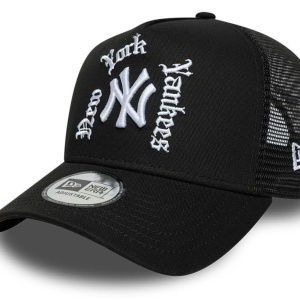 New Era, sapca trucker NY Yankees wordmark, Negru mat