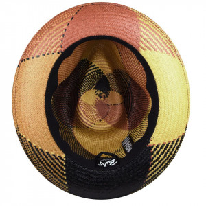 Palarie Bailey of Hollywood Giger Panama Fedora Tan Plaid 7