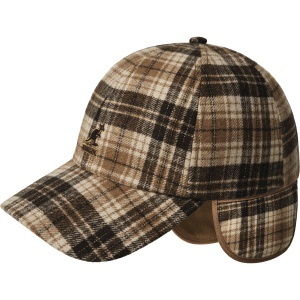 Kangol, Sapca plaid earflaps baseball, Maro camel