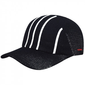 Kangol stripe x-top baseball cap, Schwarz