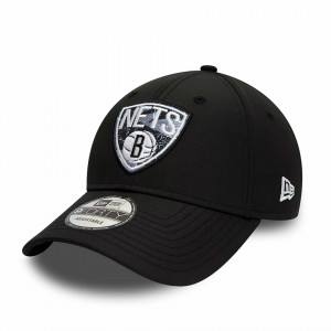 NEW ERA 9forty kappe brooklyn nets print infill, Schwarz