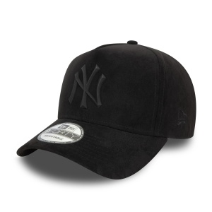 New Era, sapca trucker E-Frame faux suede NY Yankees, Negru mat