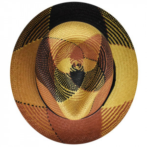 Palarie Bailey of Hollywood Giger Panama Fedora Tan Plaid 8