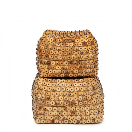 Coșul din coajă de nucă de cocos - Natural - Set de 2, Bazar Bizar