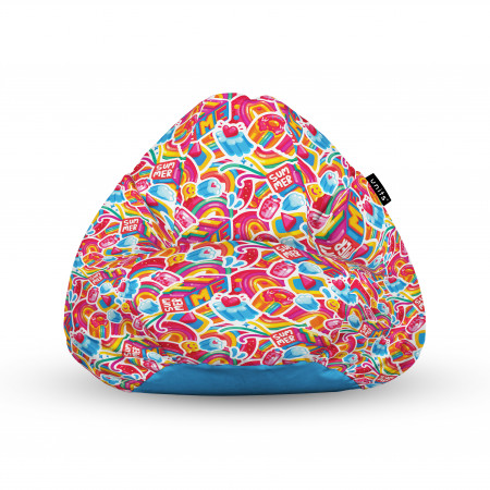 Fotoliu Units Puf (Bean Bags) tip para, impermeabil, cu maner, 100x80x70 cm, candy rainbows