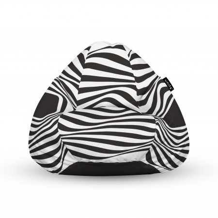 Fotoliu Units Puf (Bean Bags) tip para, impermeabil, cu maner, abstract zebra