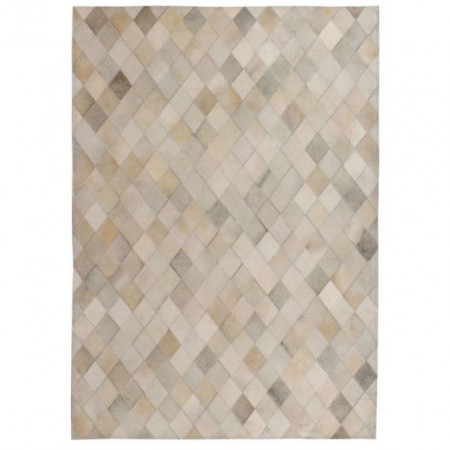 Covor piele naturala, mozaic, 160x230 cm Romburi Gri