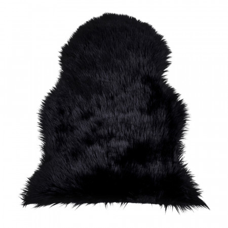 House Nordic, Lambskin , 0.4x50x85cm, Negru