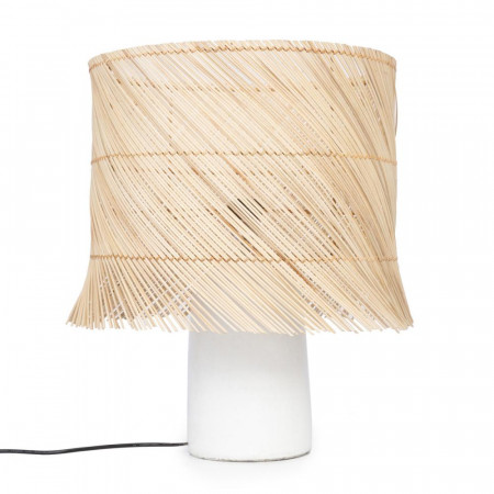 The Rattan Table Lamp - White Natural, , 40