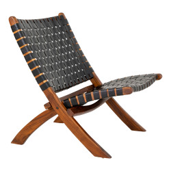 House Nordic, PeCovoria Folding Scaun, 8x74.5x66cm, Negru/Natur - Img 4