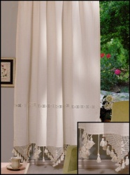 PR004 Perdea de bucatarie din bumbac cu dantela - diferite dimensiuni