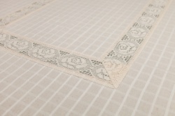 PR100 Fata de masa ecru din bumbac cu broderie - diferite dimensiuni - Img 3