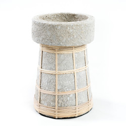 Suportul pentru lumânări Serene - Beton natural - L, Bazar Bizar