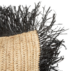 Husa de Perna Rafia Patrata - Negru Natural - 40x40, Bazar Bizar - Img 2