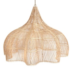 Lustra cu valuri - Natural - M, Bazar Bizar, 60x60x50