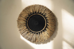 Decorul de perete din rafia macramé - negru natural, Bazar Bizar - Img 2