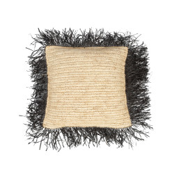 Husa de Perna Rafia Patrata - Negru Natural - 40x40, Bazar Bizar