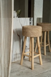 Scaun bar Raffia, 35x35x75 cm, Bazar Bizar - Img 2