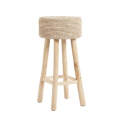 Scaun bar Raffia, 35x35x75 cm, Bazar Bizar