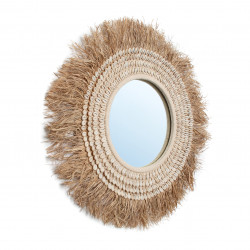 The Raffia Cowrie Mirror - Natural White - Img 2