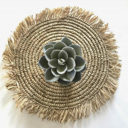 Mat Rotund din Rafie Fringe - Natural, Bazar Bizar - Img 3