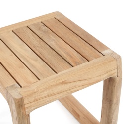 Scaun Symi, lemn de tec, 38x38x40cm, Bazar Bizar - Img 2