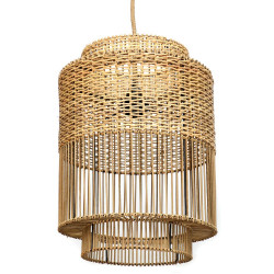 Lustra Bazar Bizar Colonial, Natural, Ratan, 30x30x40 cm - Img 2