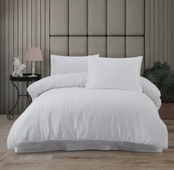 MELKOR Lenjerie de pat alba din bumbac 100% 240*260cm