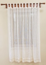 PR028B Perdea de bucatarie din bumbac cu dantela - diferite dimensiuni