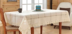 PR102 Fata de masa ecru din bumbac cu broderie - diferite dimensiuni