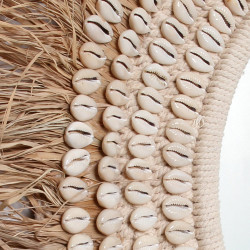 The Raffia Cowrie Mirror - Natural White - Img 4