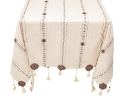 CC014 maro Fata de masa maro din bumbac cu broderie - diferite dimensiuni