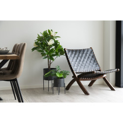House Nordic, PeCovoria Folding Scaun, 8x74.5x66cm, Negru/Natur - Img 2