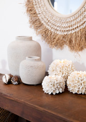 The Raffia Cowrie Mirror - Natural White - Img 5