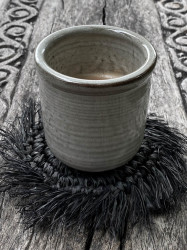 Coasterul Fringe Rafia - Negru, Bazar Bizar - Img 2