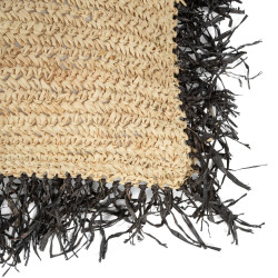 Husa de Perna Rafia Patrata - Negru Natural - 60x60, Bazar Bizar - Img 2