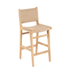 Scaun bar Meno, lemn de tec, 45x55x110 cm, Bazar Bizar