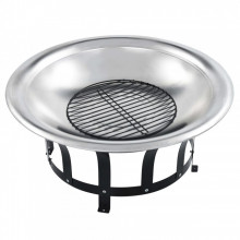 Vatra de foc de exterior cu gratar, 76 cm, otel inoxidabil - Img 4