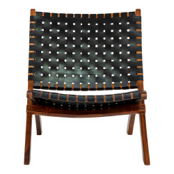 House Nordic, PeCovoria Folding Scaun, 8x74.5x66cm, Negru/Natur - Img 3