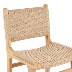 Scaun bar Meno, lemn de tec, 45x55x110 cm, Bazar Bizar - Img 3