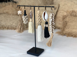 Brelocul din os de pește cu rafie - alb natural, Bazar Bizar