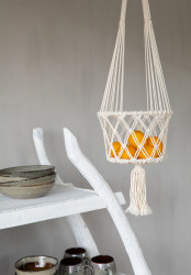 Suportul pentru plante Macrame - Alb - L, Bazar Bizar - Img 3