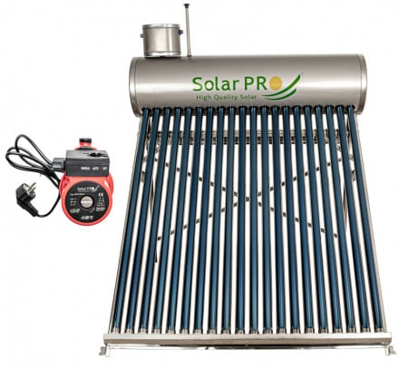 PACHET Panou Solar Nepresurizat INOX 195 litri plus Pompă ridicare presiune