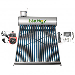PACHET Panou Solar Apă Caldă Nepresurizat 146L, 2-3 Persoane + Pompă presiune + Controler solar M8 - Img 1