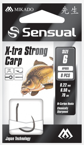 Carlige Legate - X-Tra Strong Carp Nr 8 Db / Fir 0.20Mm/70Cm - 8 Buc - Img 3