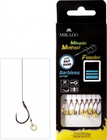 Method Feeder Rig-Band-Carlig Fara Barbeta Nr. 8 / Fir Textil 0.14Mm/10Cm - 8 Buc - Img 2