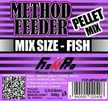 Pelete Method Feeder Pellet 500G Mix Size-Fish