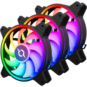 Kit 3 ventilatoare 120 mm RGB cu telecomanda si controller AQIRYS Libra - Img 2