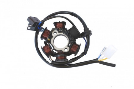 Stator GY6 50-80cc 4T (6 bobine+senzor scanteie, 4 fire)